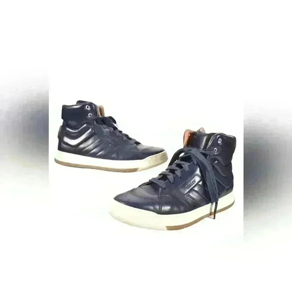 Bally Other - 2018 BALLY Navy Blue Calfskin Leather Odar Padded High Top Sneaker  9D Italy